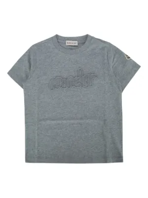 Moncler Enfant logo-patch short-sleeve T-shirt | Grey | FARFETCH