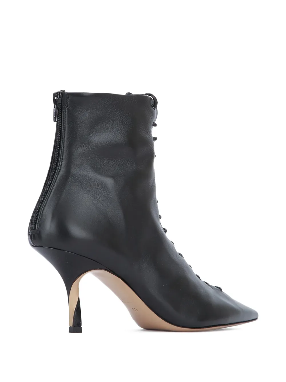 Jacquemus 75mm leather heeled ankle boots Black