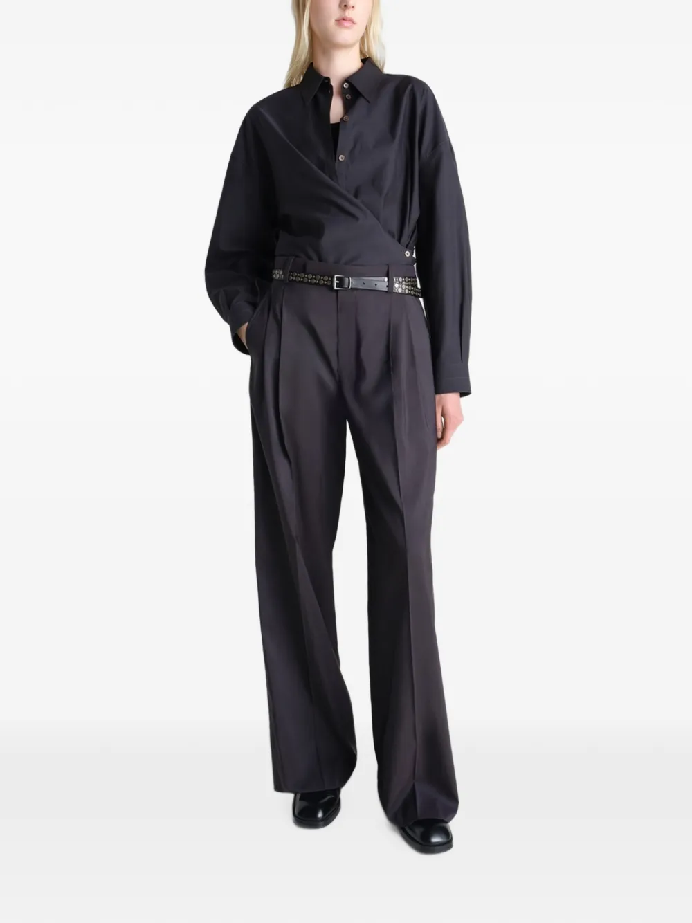 LEMAIRE Blouse van katoenblend Zwart