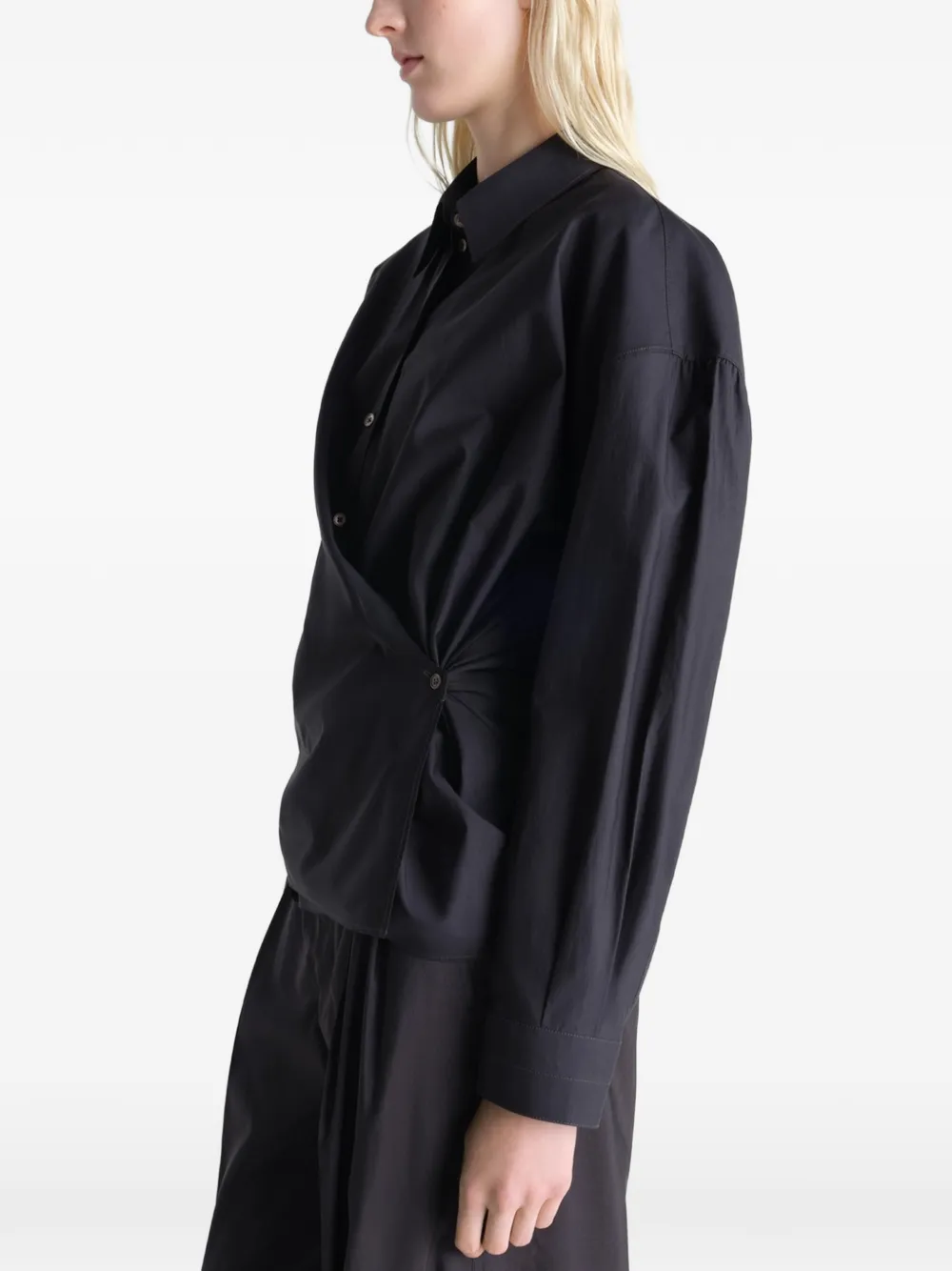 LEMAIRE Blouse van katoenblend Zwart