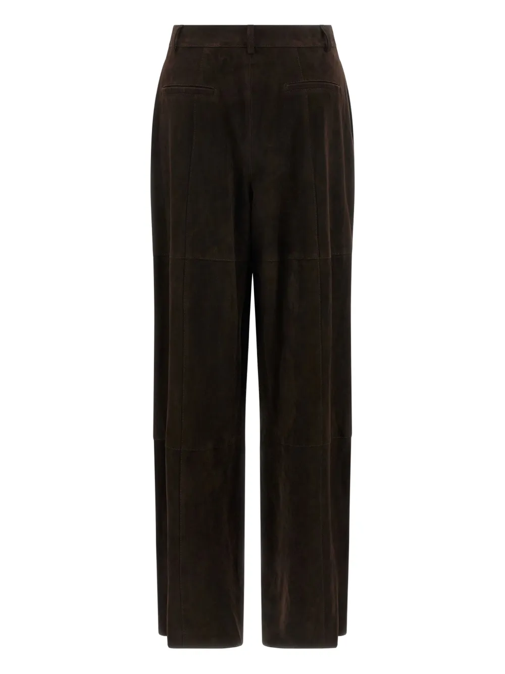P.A.R.O.S.H. Monet25W panelled pleated suede trousers - Bruin