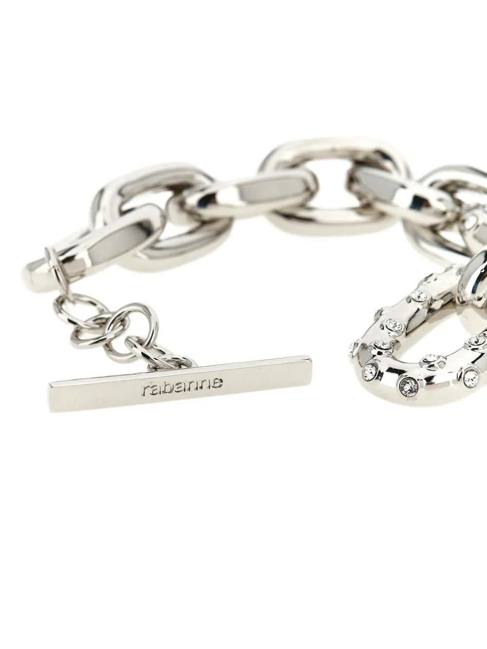 Rabanne XL Link crystal-embellished chain bracelet - Zilver