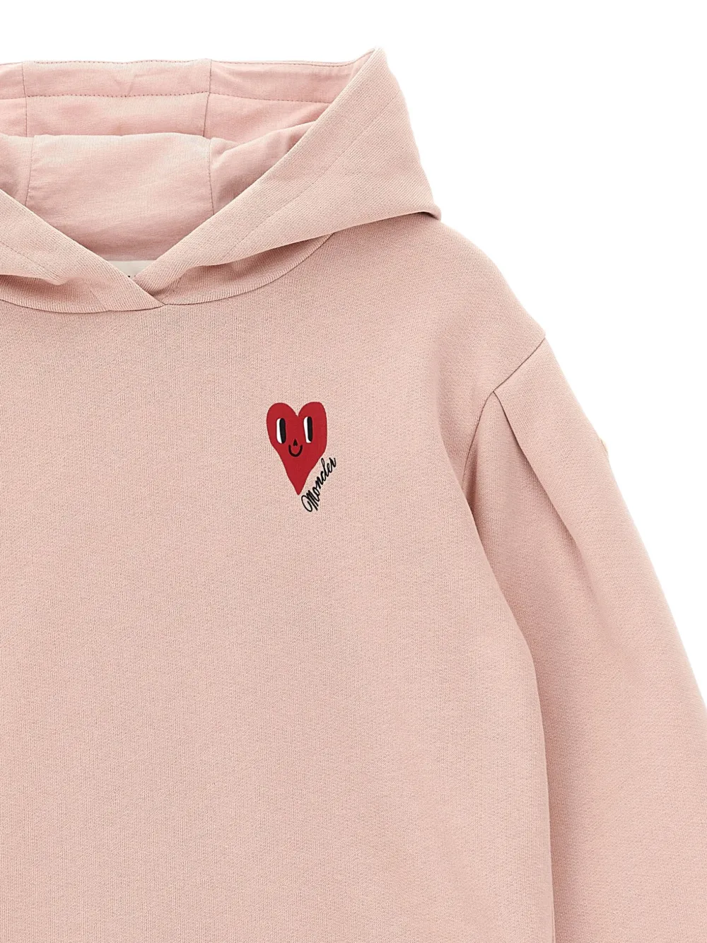 Moncler Enfant Mini-jurk met capuchon en hartprint Roze