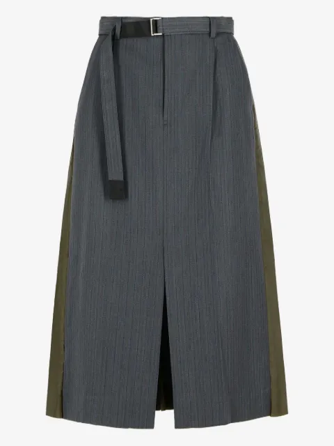 sacai nålestribet nederdel med plisseringer