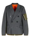 sacai double-breasted jacket - Grey