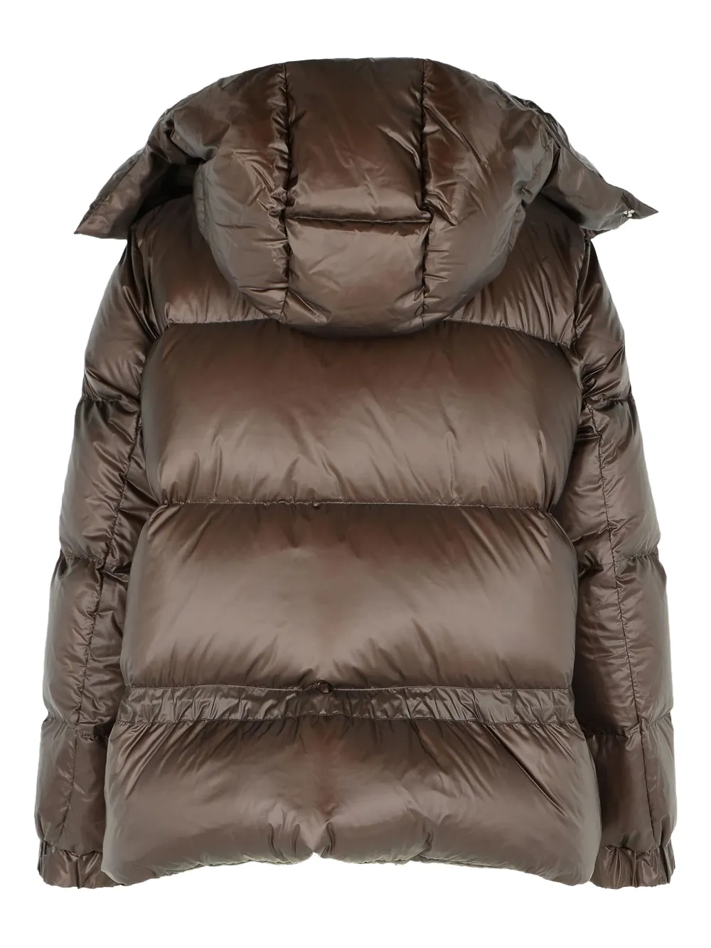 Sacai Removable-hood Quilted Down Jacket In Brown