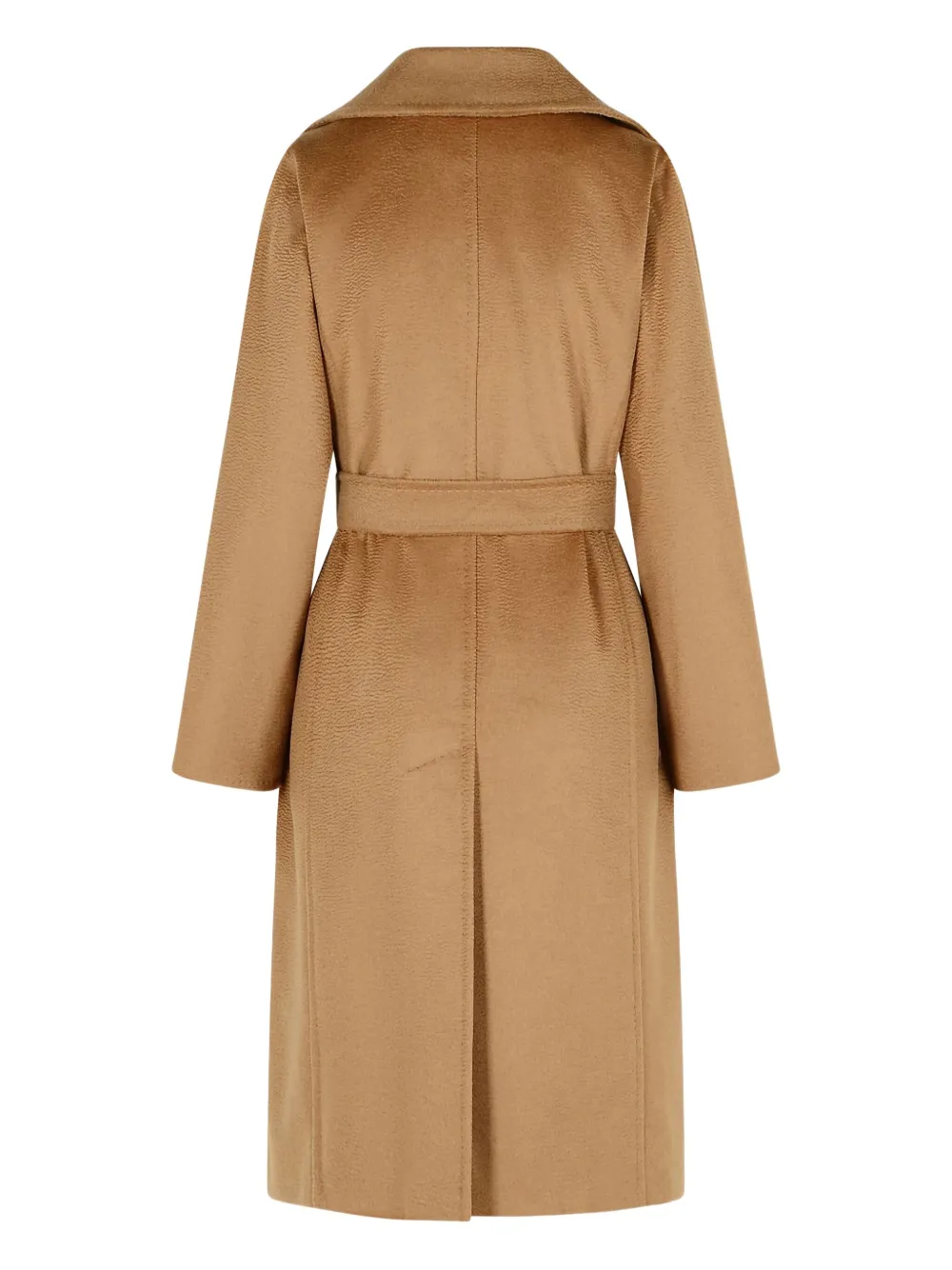 Max Mara Belted Camel Coat Long Sleeves In Brown