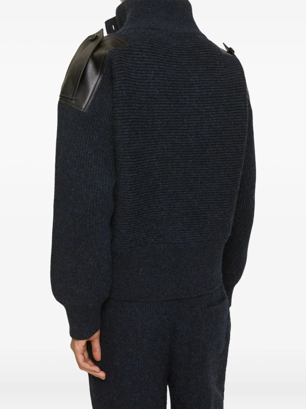 Burberry Ribgebreide trui met epauletten Grijs