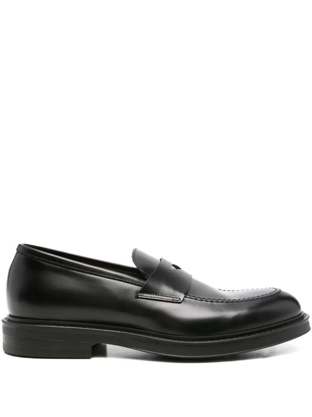 Green George leather loafers Zwart