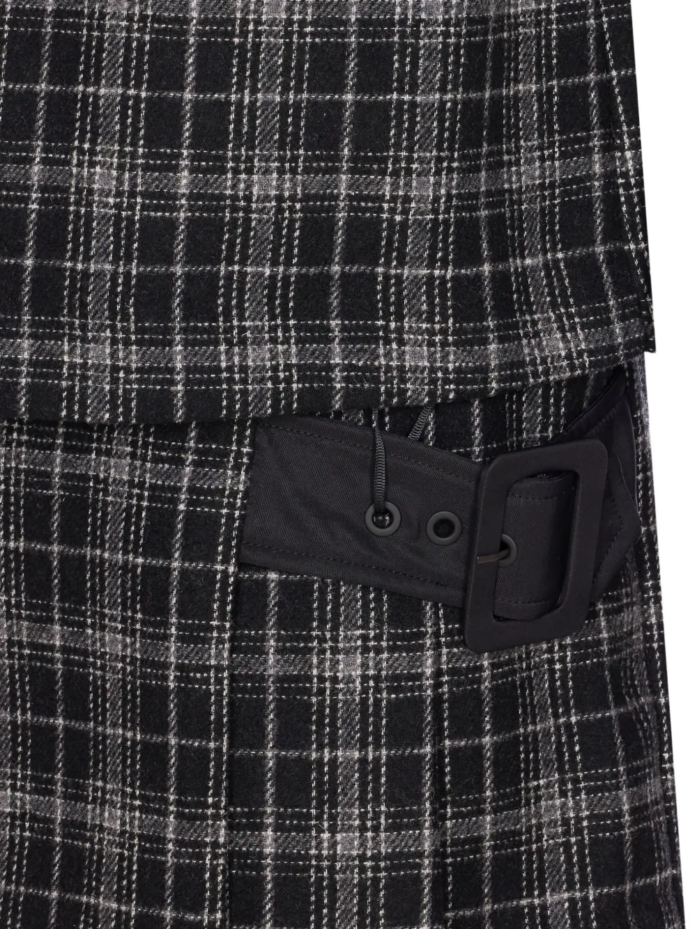 Pinko Check-pattern Belted Mini Dress In Black