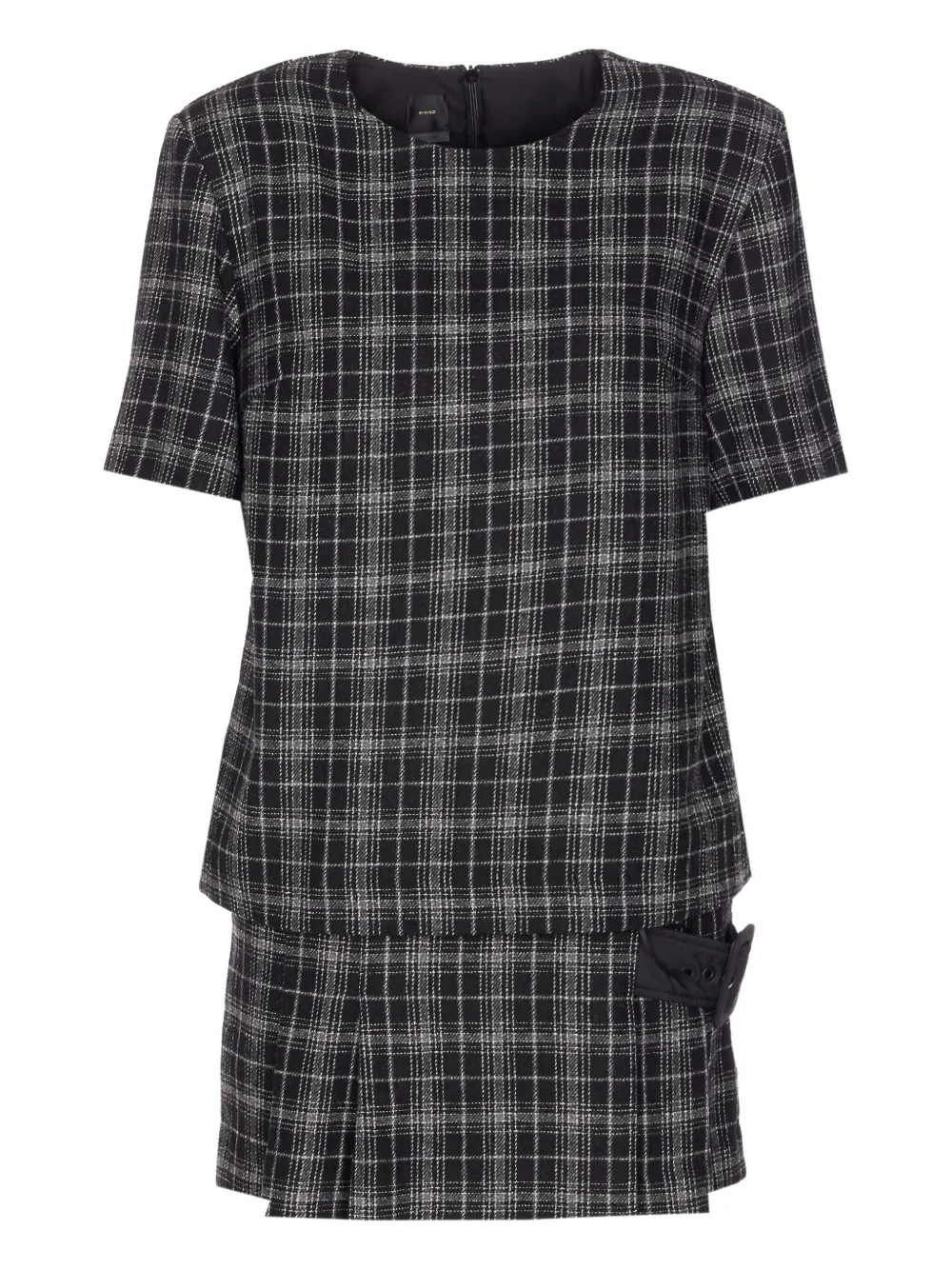 PINKO check-pattern belted mini dress | Black | Image 1