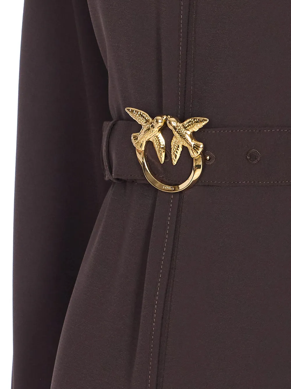 PINKO Jurk verfraaid met vogel en ceintuur Bruin