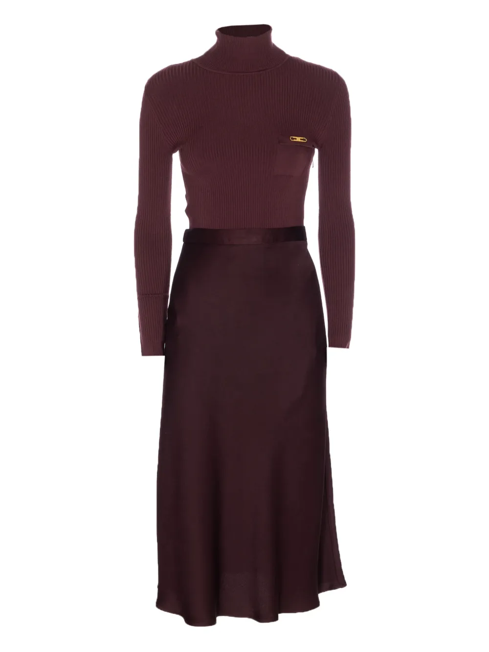 Elisabetta Franchi ribbed-knit high-neck dress | Red | Image 1