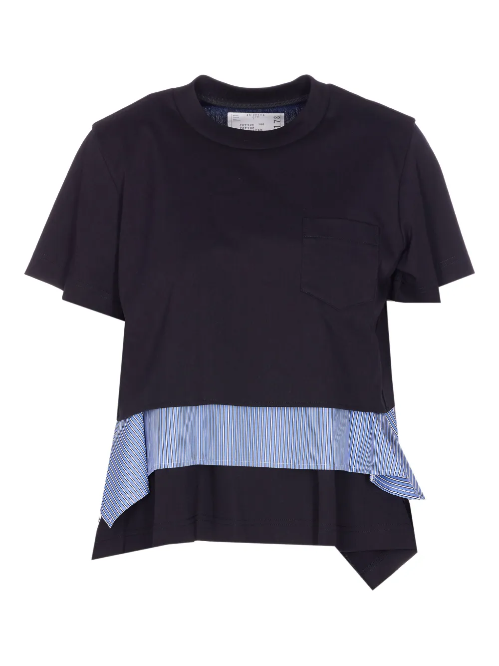 sacai pocket asymmetrical hem t-shirt | Blue | Image 1