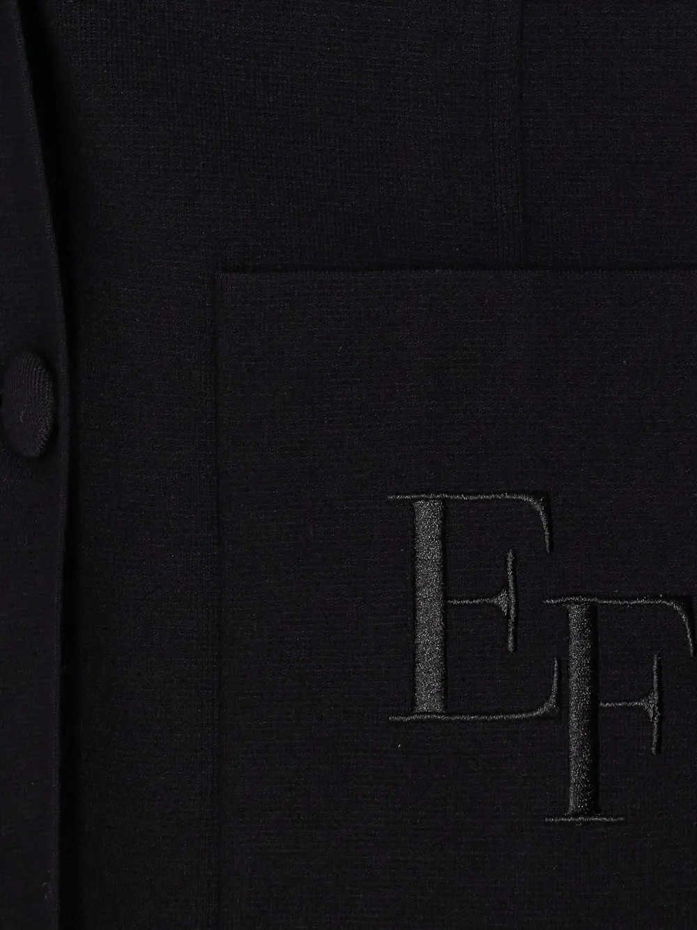 Elisabetta Franchi Double-breasted Knit Jacket With Embroidery Clothing In Black