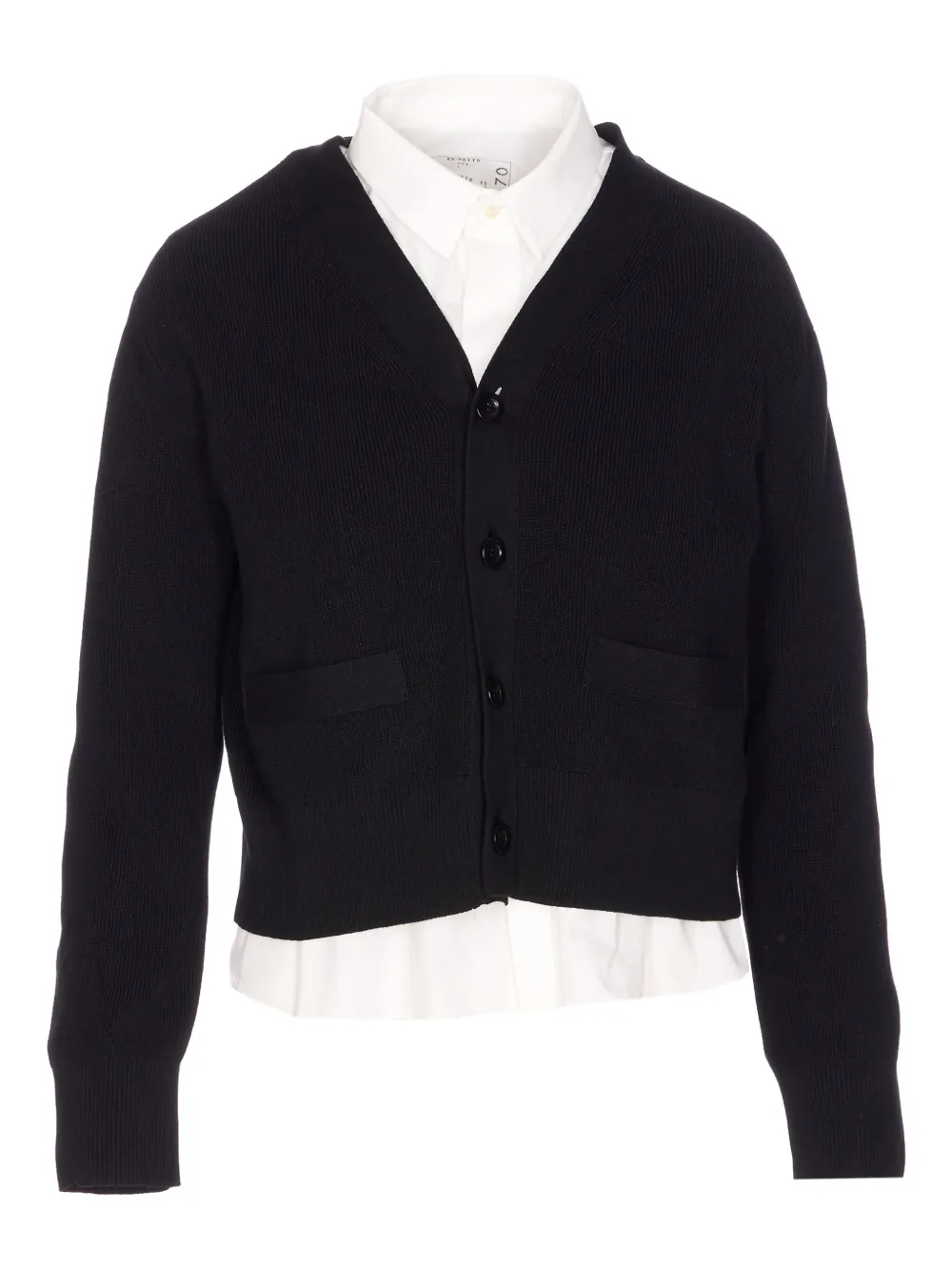 sacai button-front knitted cardigan | Black | Image 1