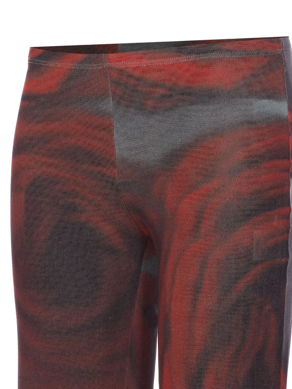 Jean Paul Gaultier Floral Mesh Flared Trousers Stretch In Brown