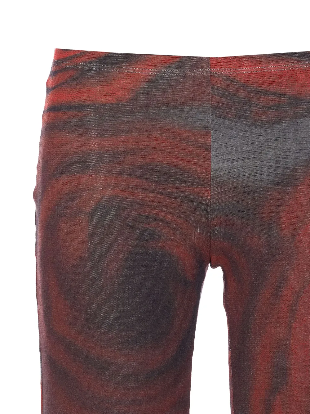 Jean Paul Gaultier Floral Mesh Flared Trousers Stretch In Brown