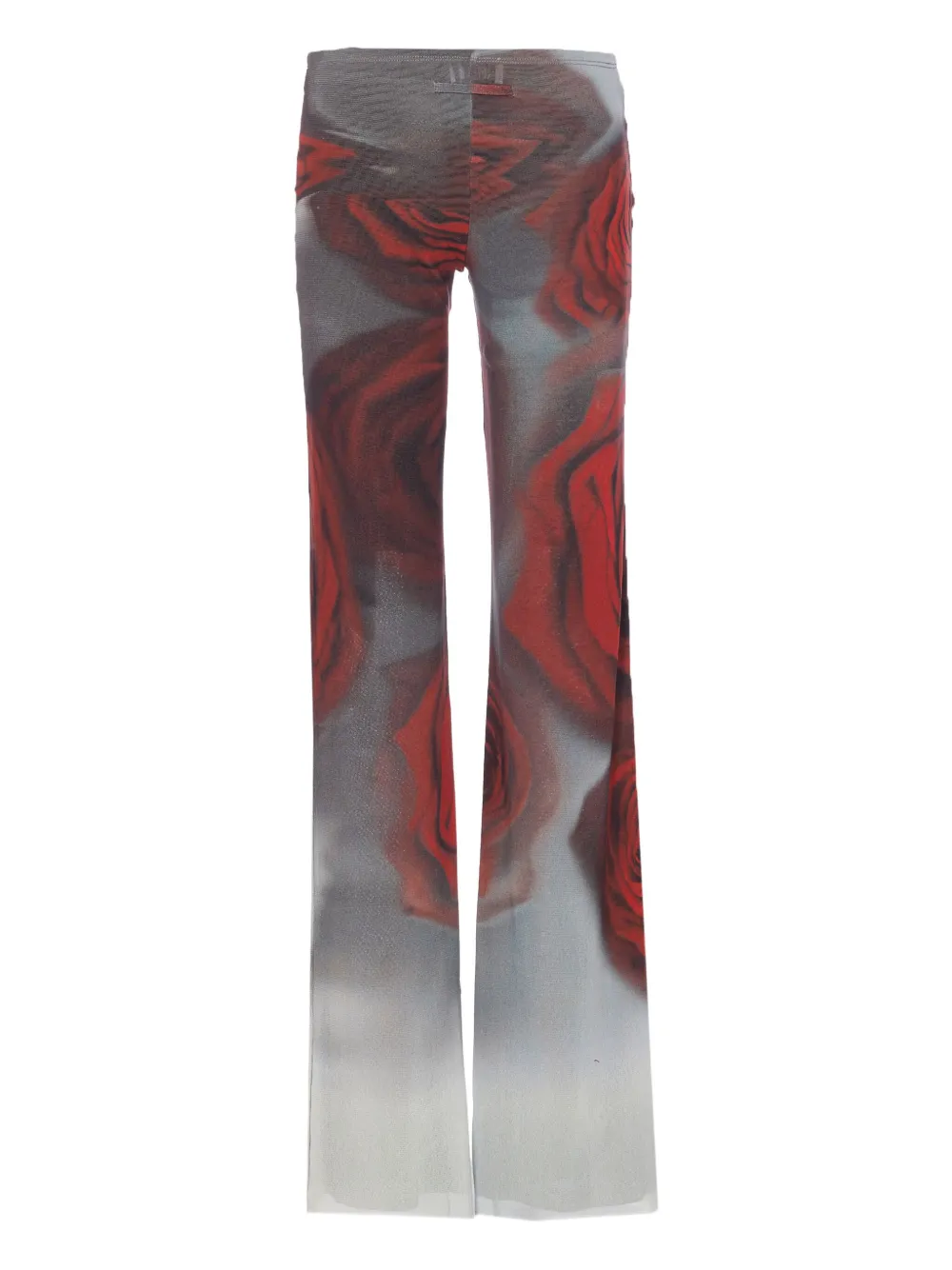 Jean Paul Gaultier rose-print mesh trousers - Grijs