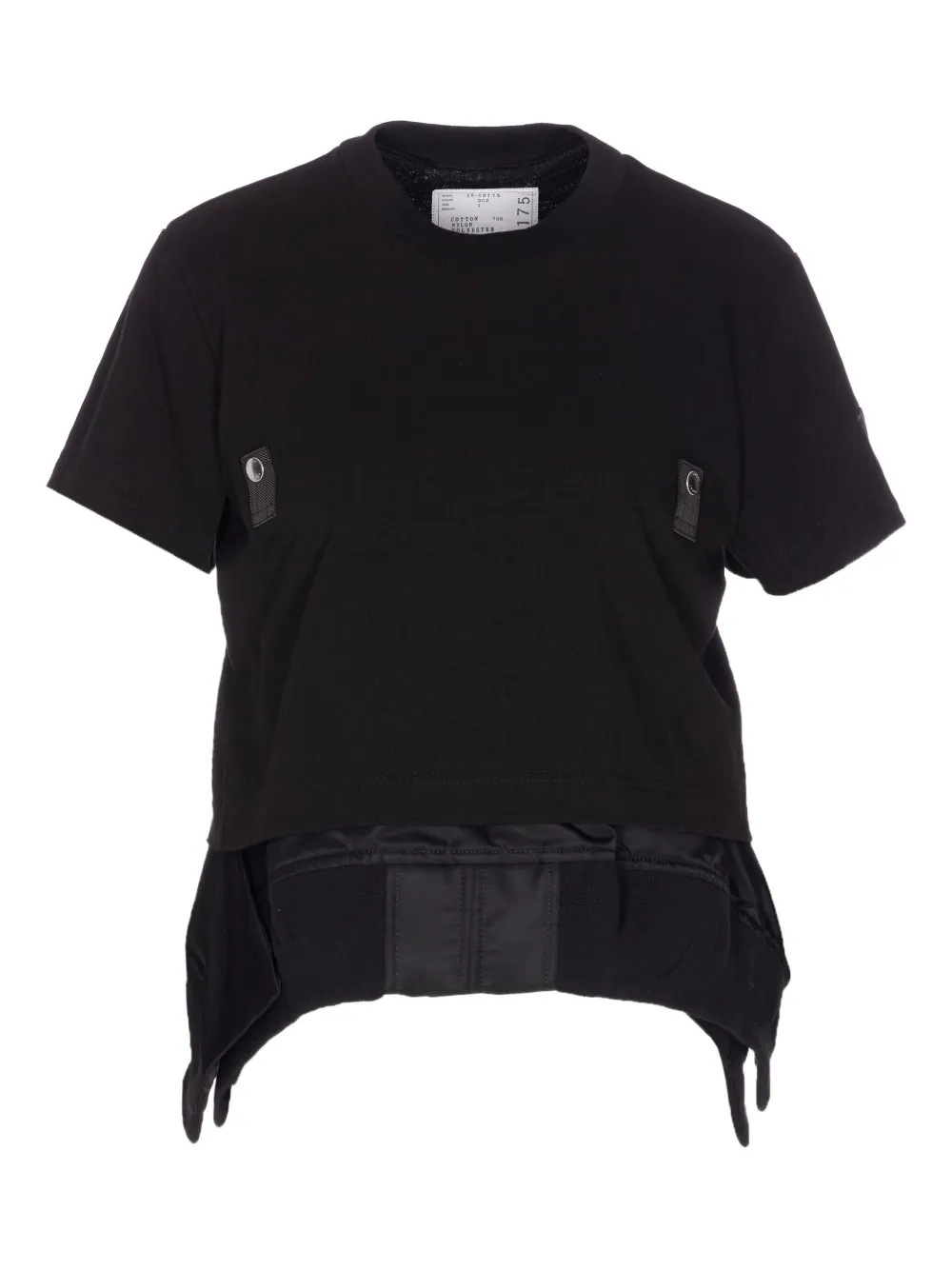 sacai asymmetrical side-split T-shirt | Black | Image 1