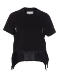 sacai asymmetrical side-split T-shirt - Black