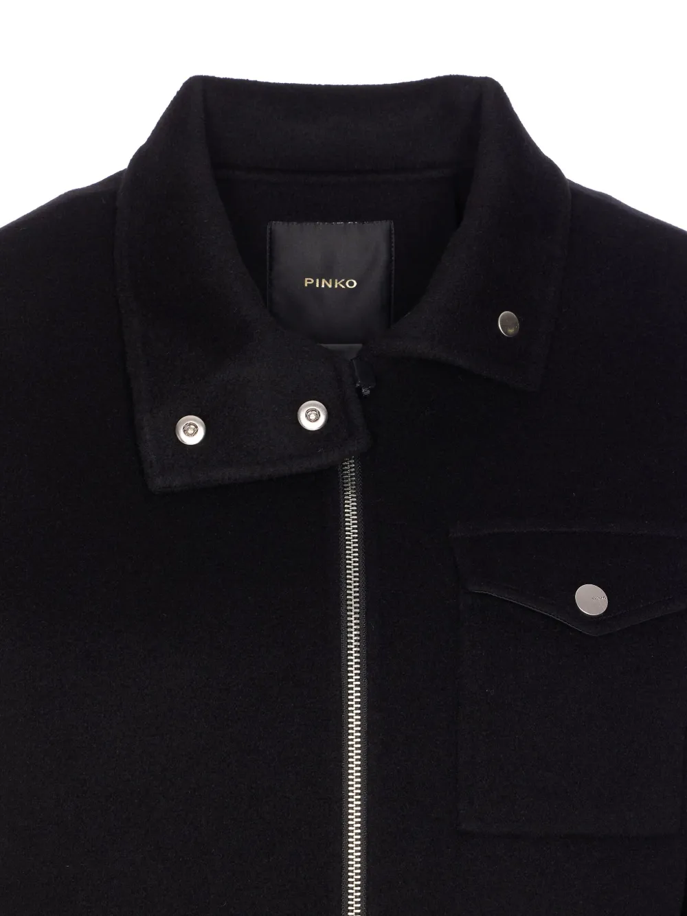 Pinko Zip-front Cropped Jacket In Black