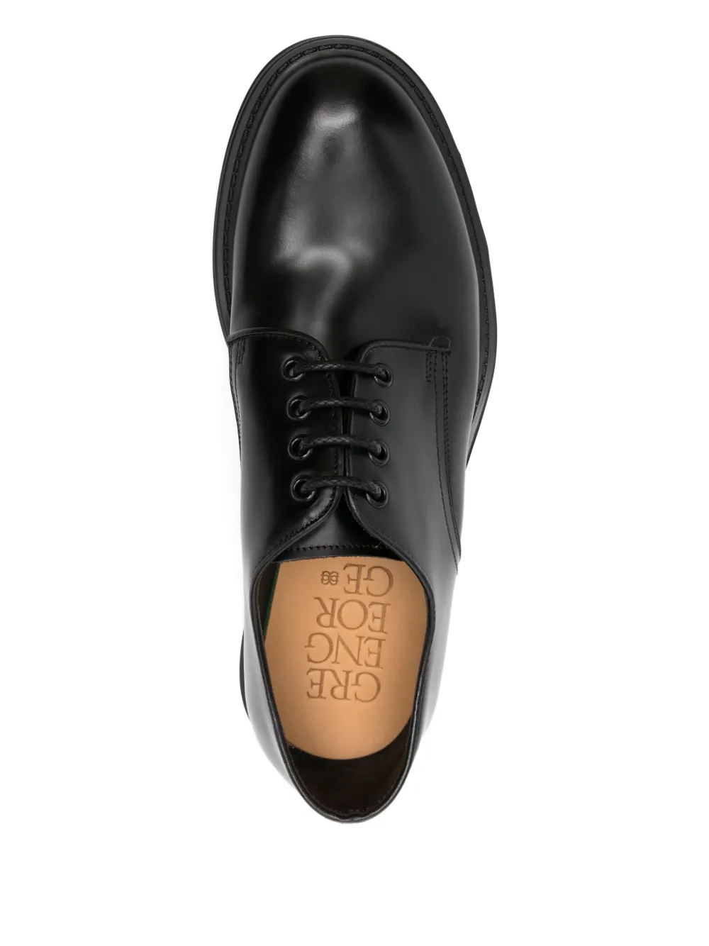 Green George leather derby shoes Zwart