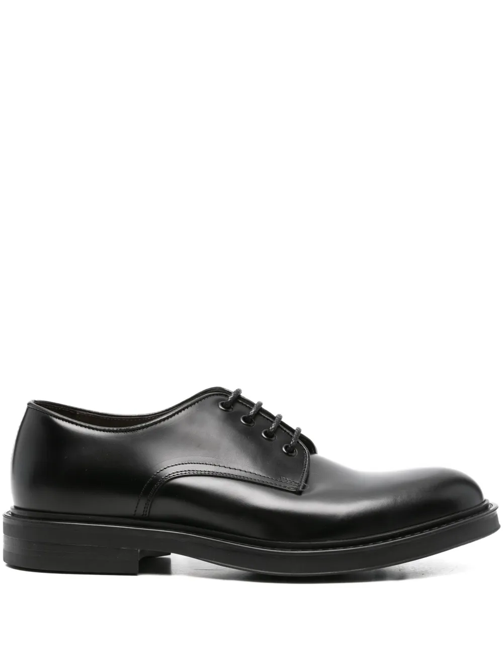 Green George leather derby shoes Zwart