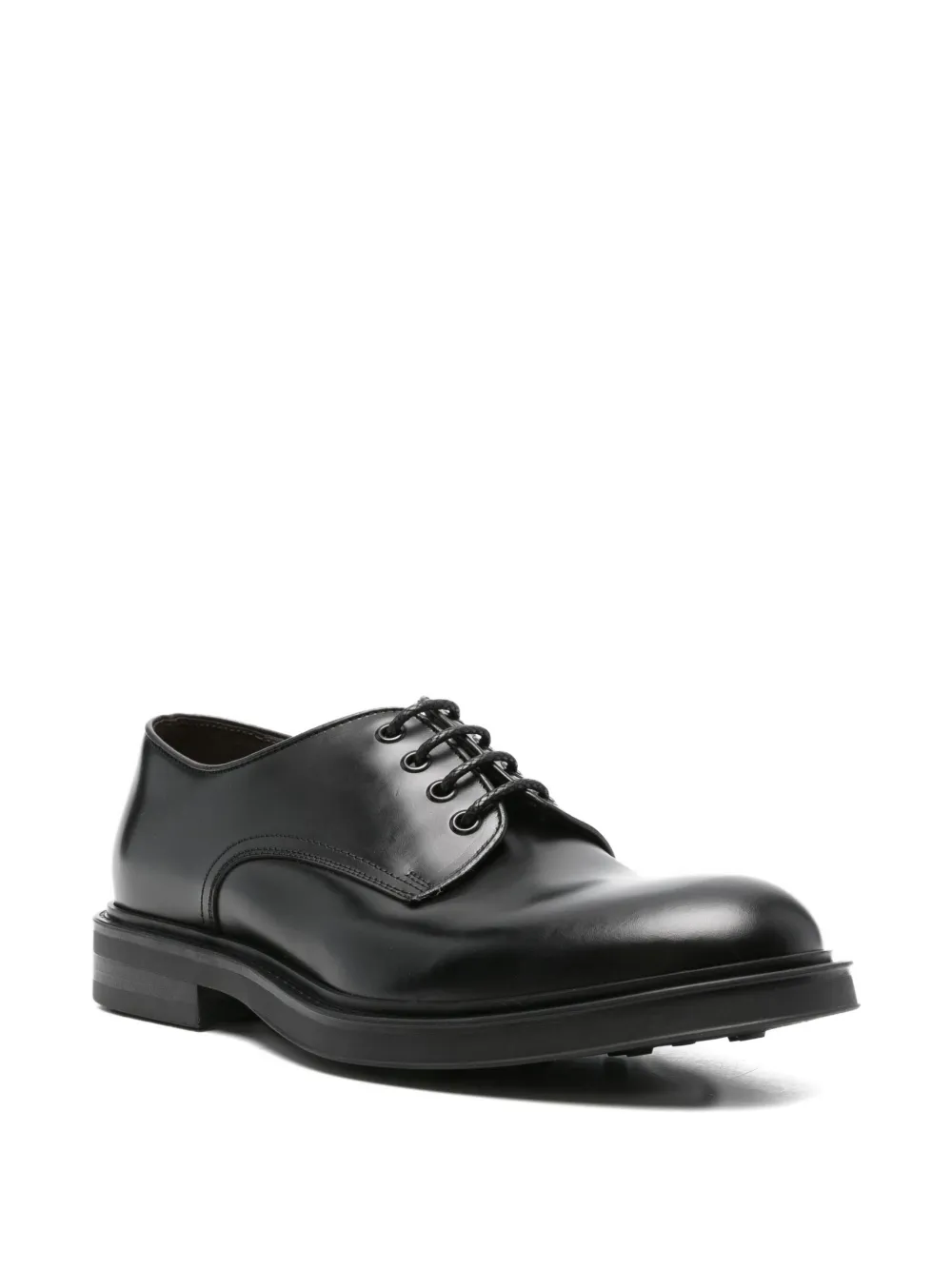 Green George leather derby shoes Zwart