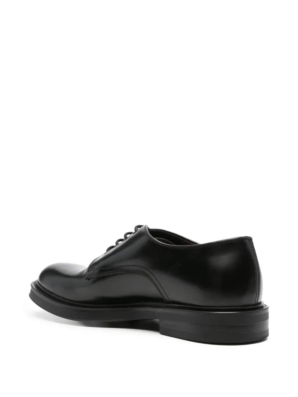 Green George leather derby shoes Zwart
