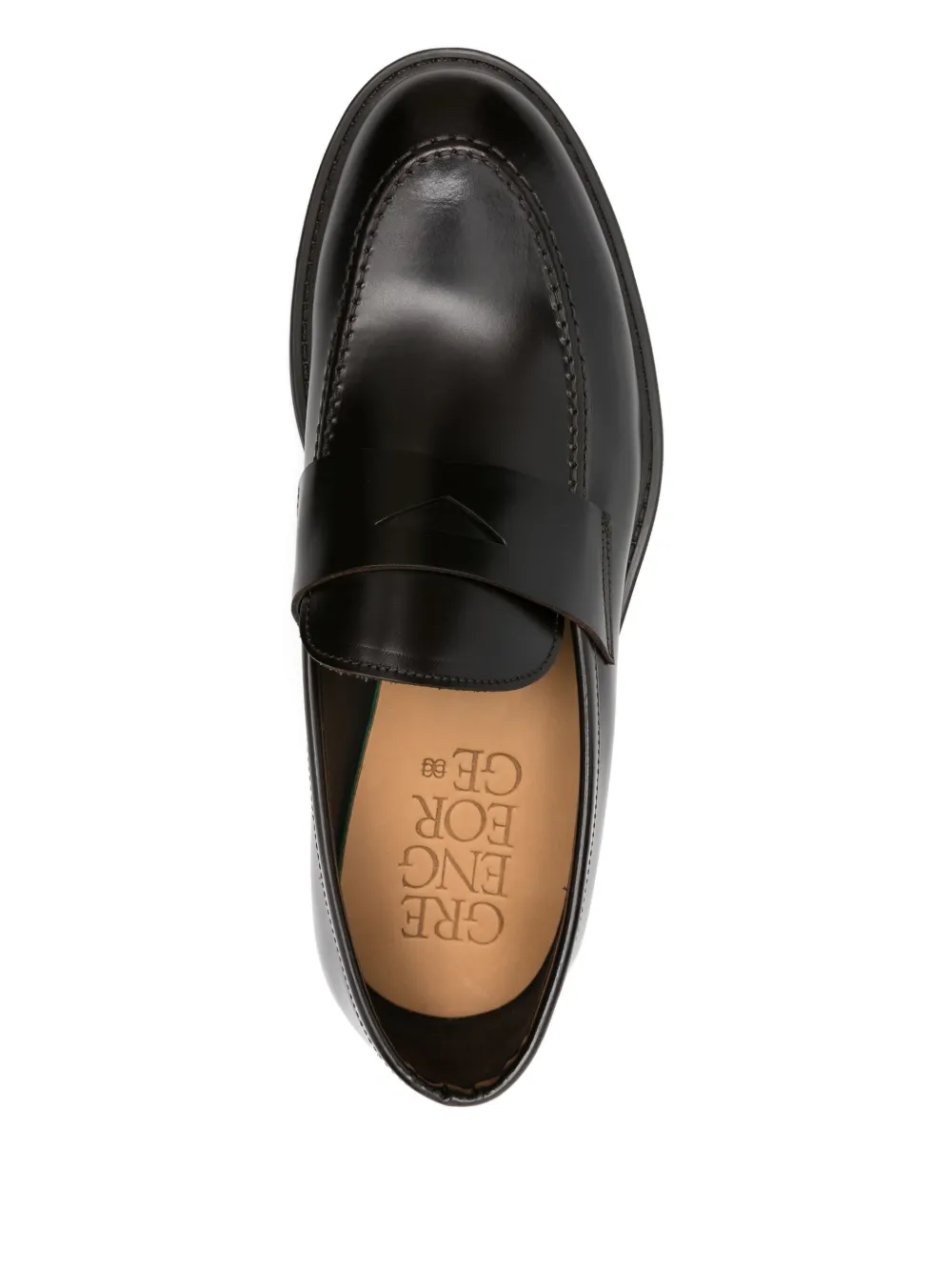 Green George penny-slot leather loafers Bruin