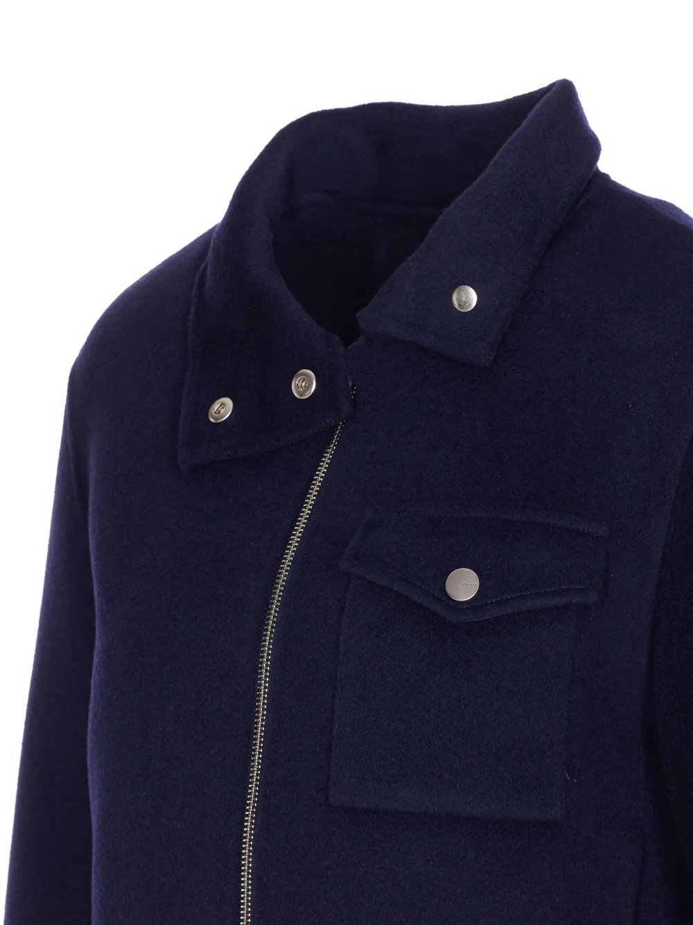 Pinko High Collar Long Sleeve Casual Jacket In Blue