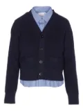 sacai button-front striped shirt cardigan - Blue