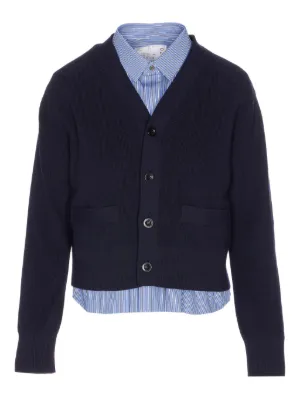 【sacai 】ネイビー リブ編み カーディガン sacai 】ネイビー リブ編み カーディガン