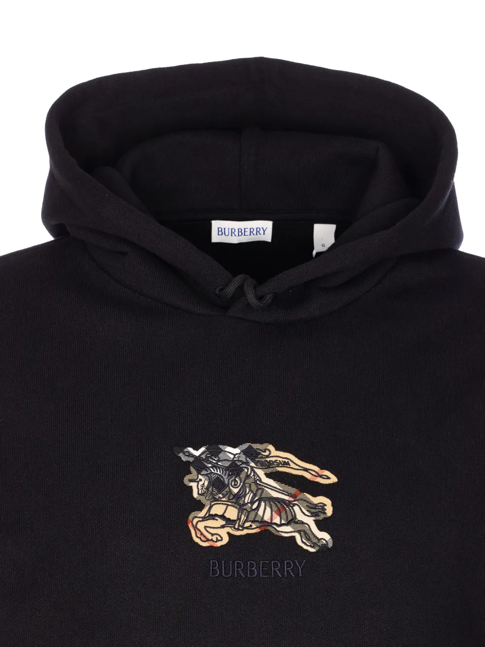 Burberry EKD geruite hoodie met logopatch Zwart