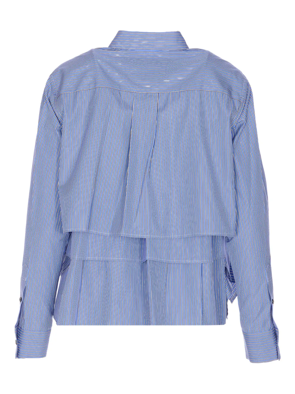 Sacai striped ruffled shirt - Blauw