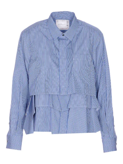 sacai striped ruffled shirt