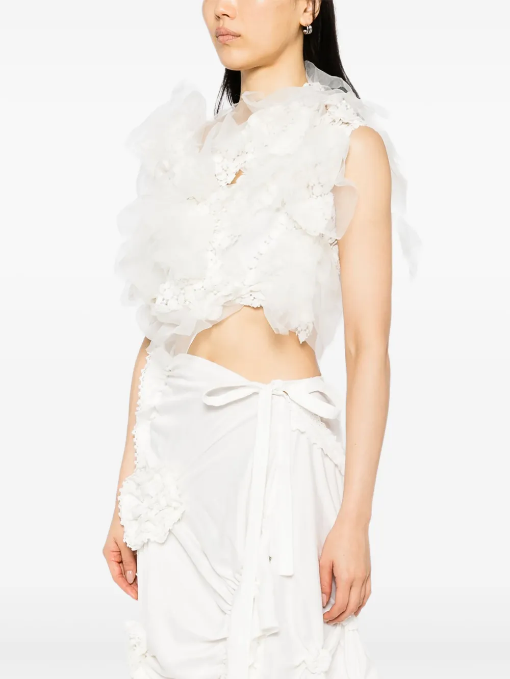  Róisín Pierce Floating Little Fleurs Blouse - Neutrals 