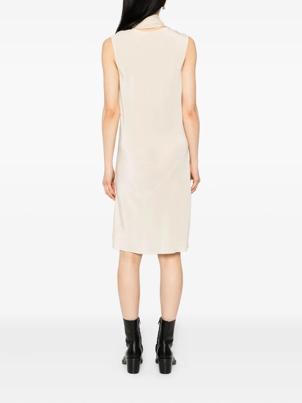 Helmut Lang Sleeveless Scarf Dress In Neutral