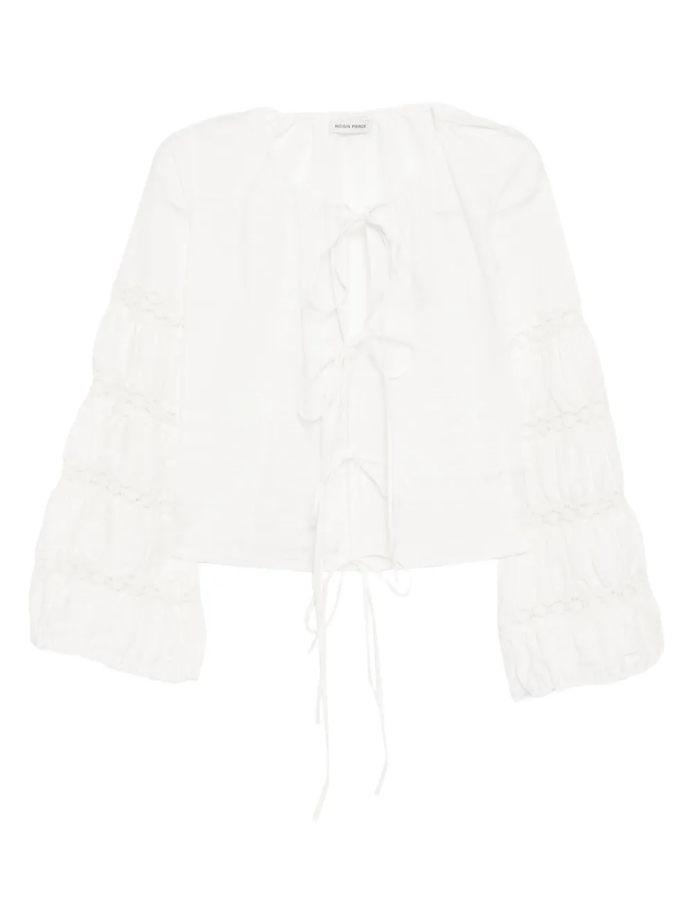 Roisin Pierce Floral-embroidered Blouse In White