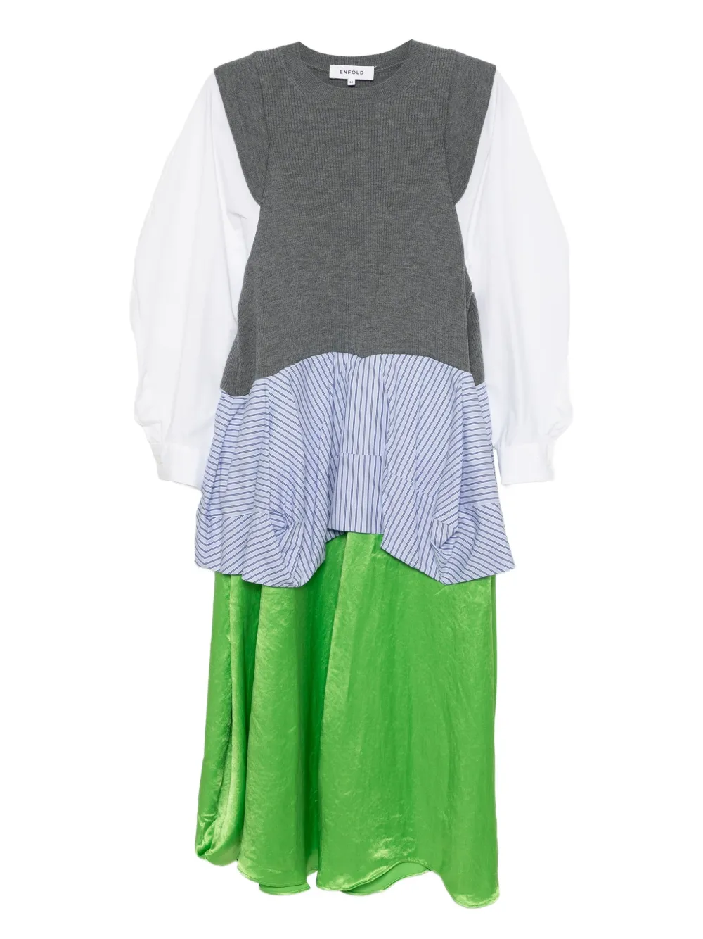 Enföld robe rayée à design superposé | gris | Image 1