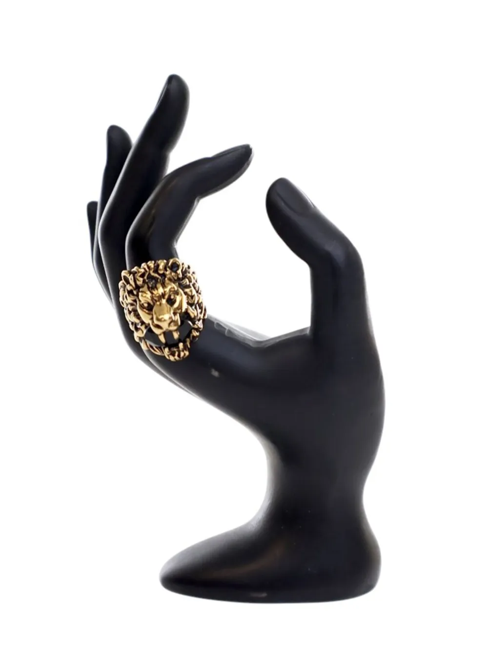 Gucci Pre-Owned 2016-2025 Gold Plated Lion Head Ring costume ring | Gold | Image 1