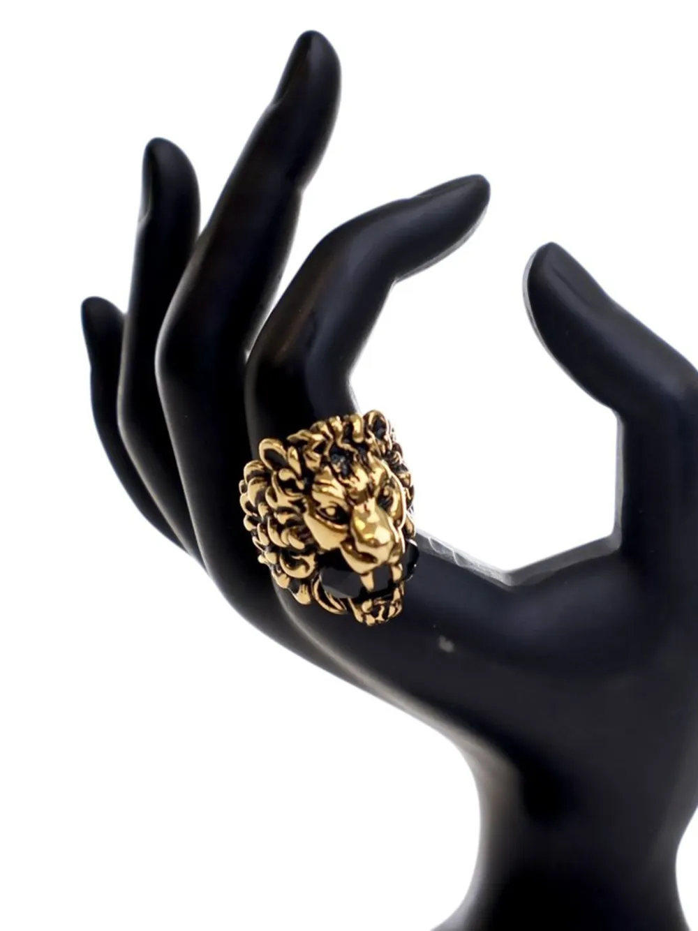 Gucci Pre-Owned 2016-2025 Gold Plated Lion Head Ring costume ring | Women | Image 2