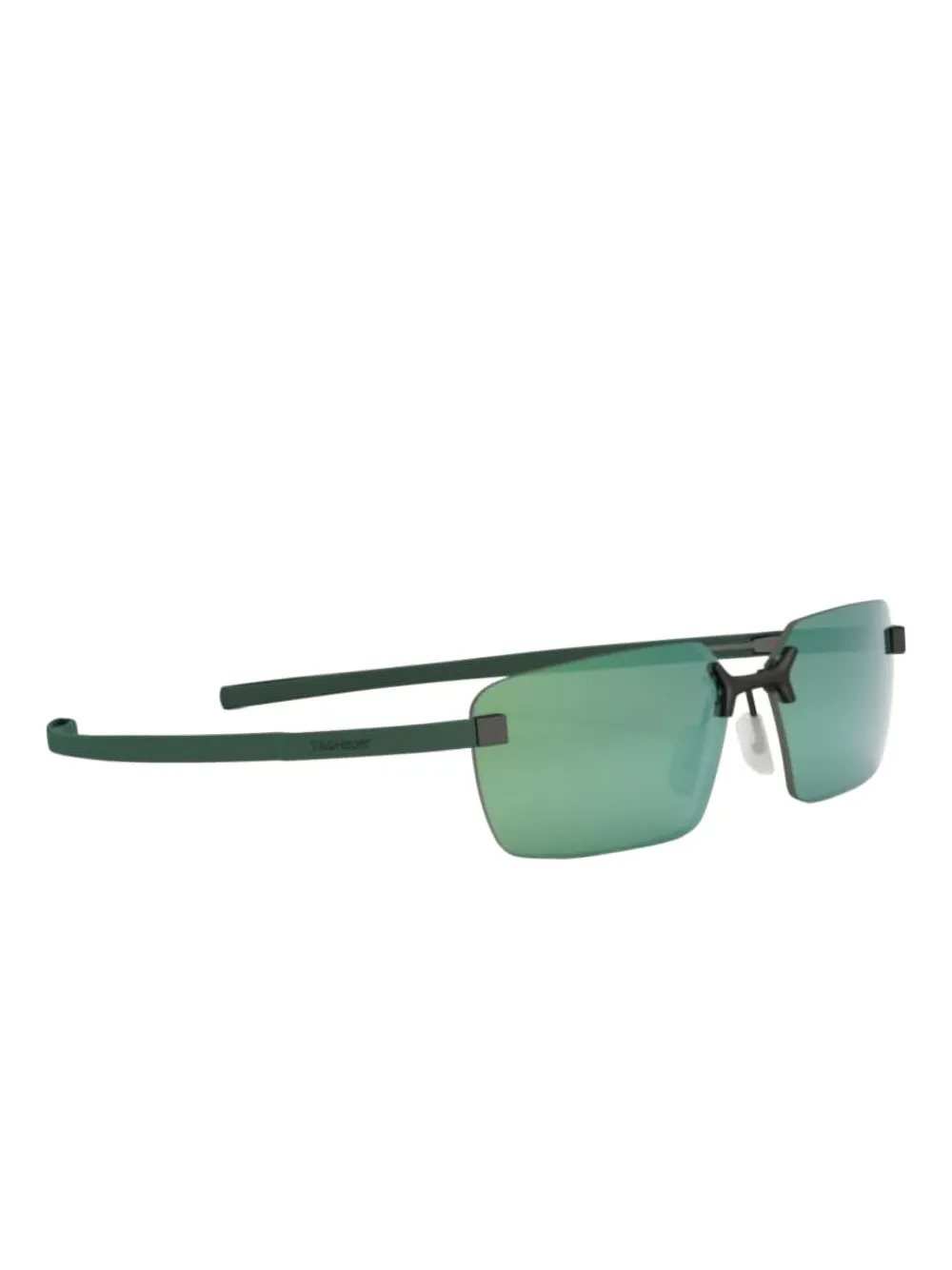 Tag Heuer Eyewear Flex zonnebril met rechthoekig randloos montuur - Groen