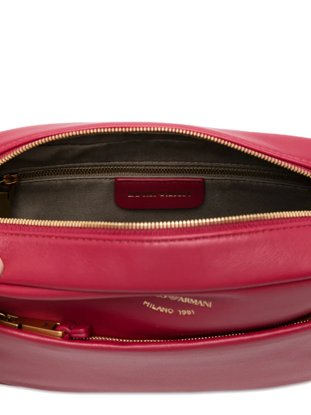 Emporio Armani Leather Crossbody Bag In Red