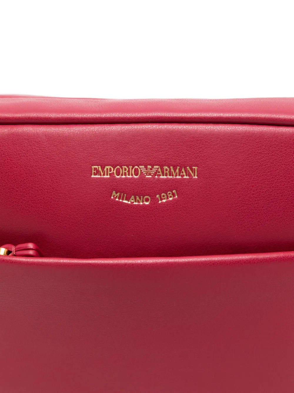 Emporio Armani Leather Crossbody Bag In Red