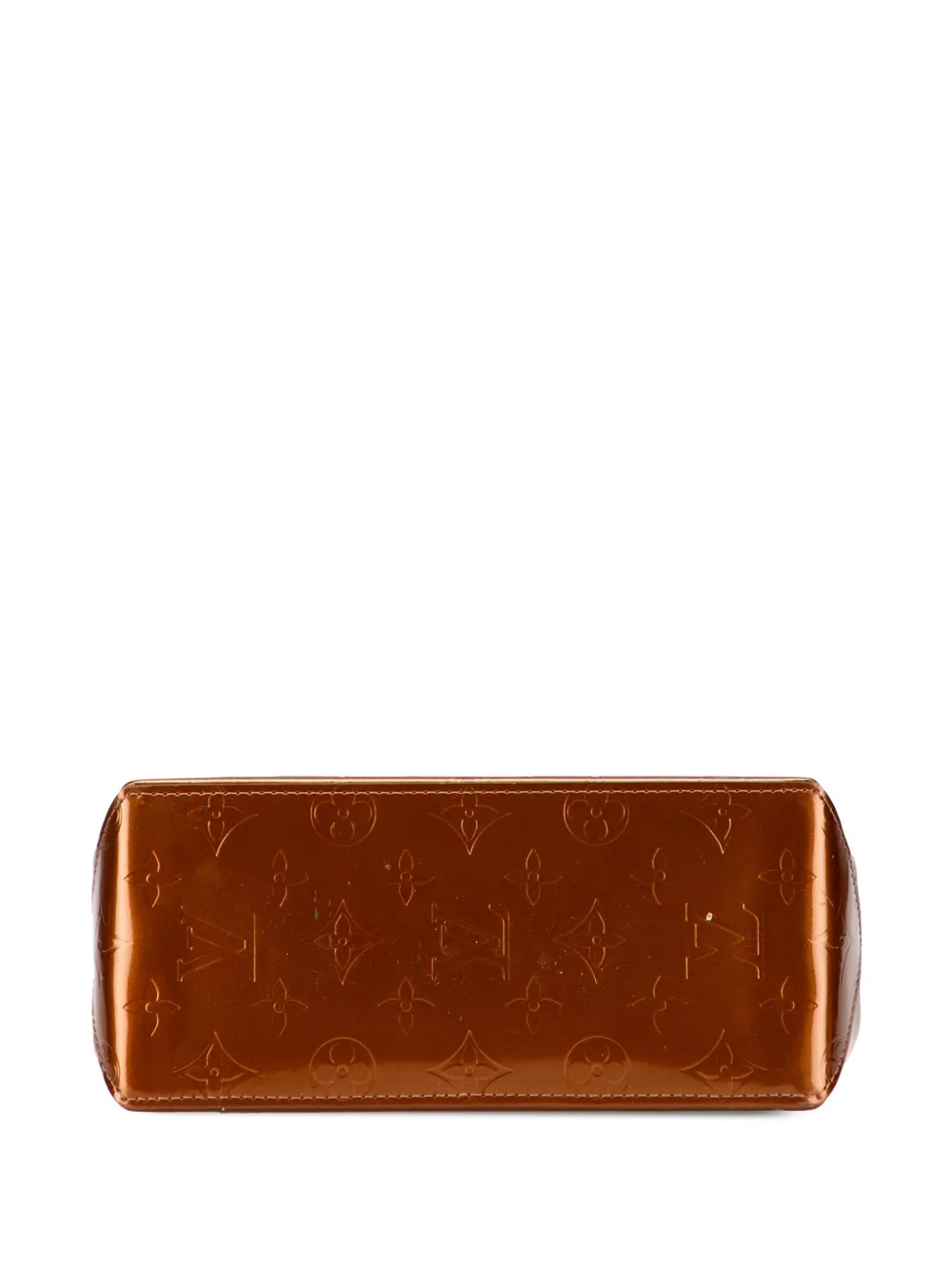 Pre-owned Louis Vuitton 2002 Monogram Vernis Reade Pm Handbag In Brown