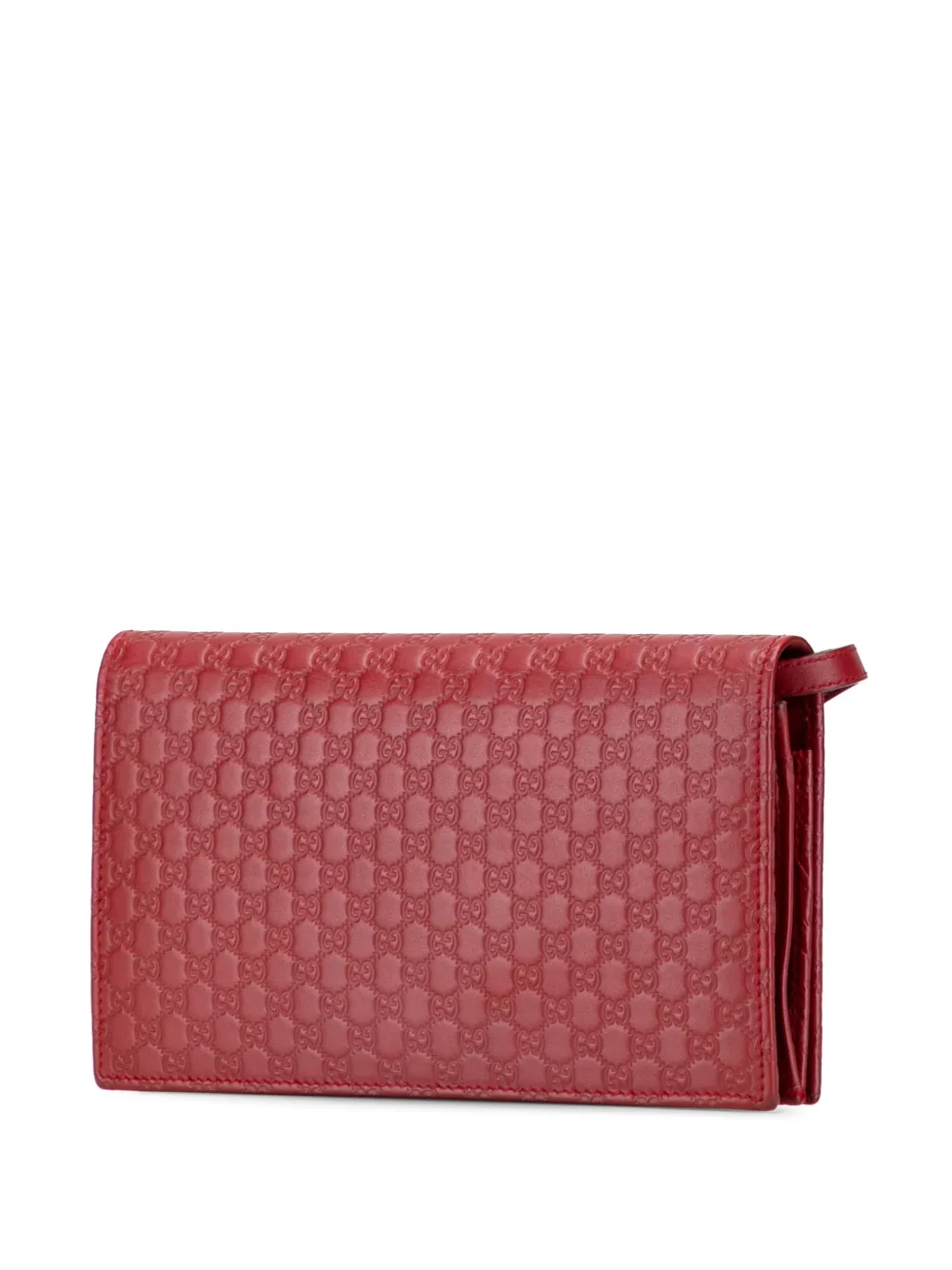 Pre-owned Gucci 2000-2015 Microssima Wallet On Strap Crossbody Bag In Red