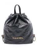 CHANEL Pre-Owned 2021-2025 Large Shiny Quilted Calfskin 22 backpack - Black