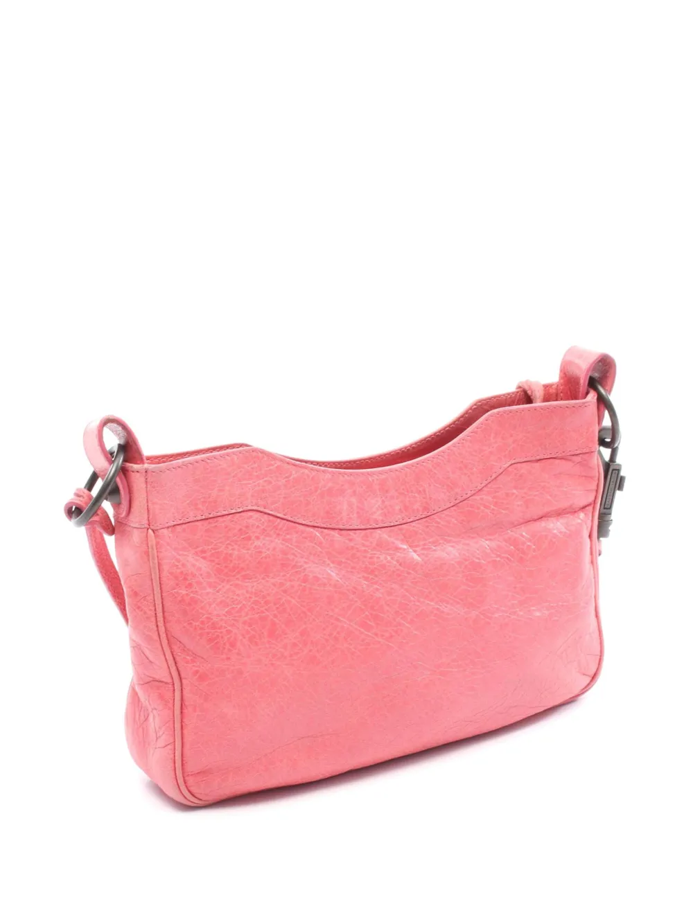 Pre-owned Balenciaga 2005-2025 Lambskin Motocross Classic Hip Crossbody Bag In Pink